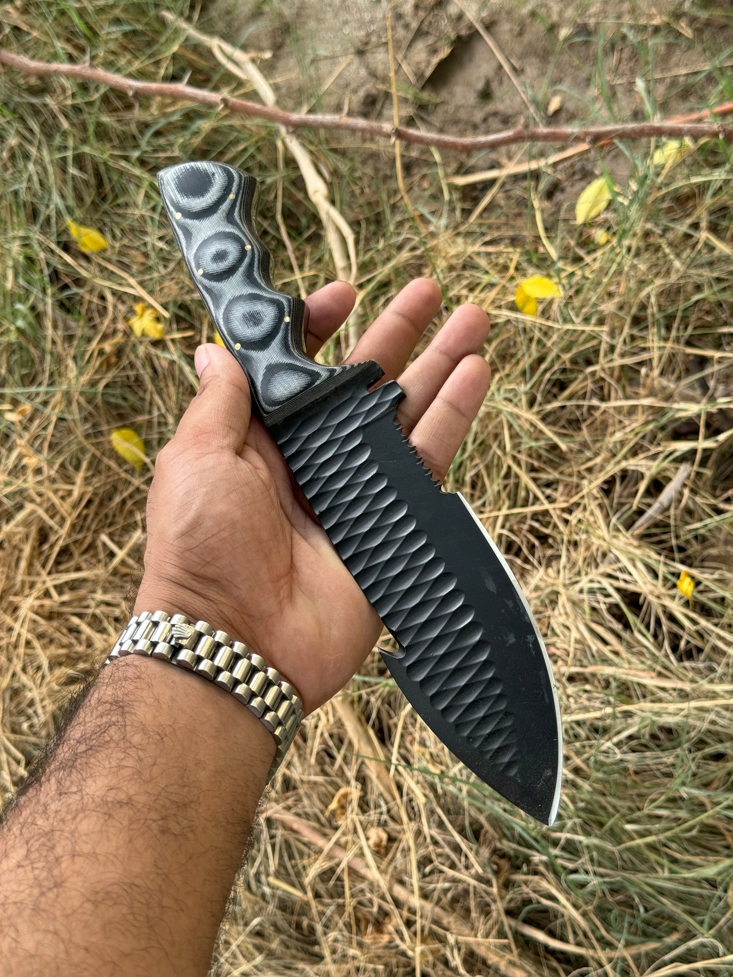 Handmade d2 powder coat tracker knife