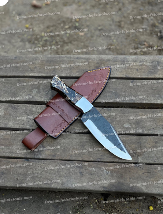 Custom handmade j2 steel hunting knife