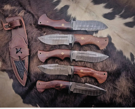 KNIVES WITH Leather SHEATH, Camping knife, EDC knife