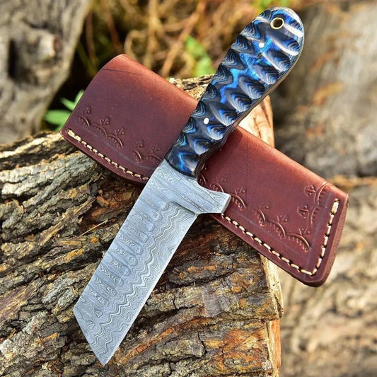 Damascus steel bull cutter knife