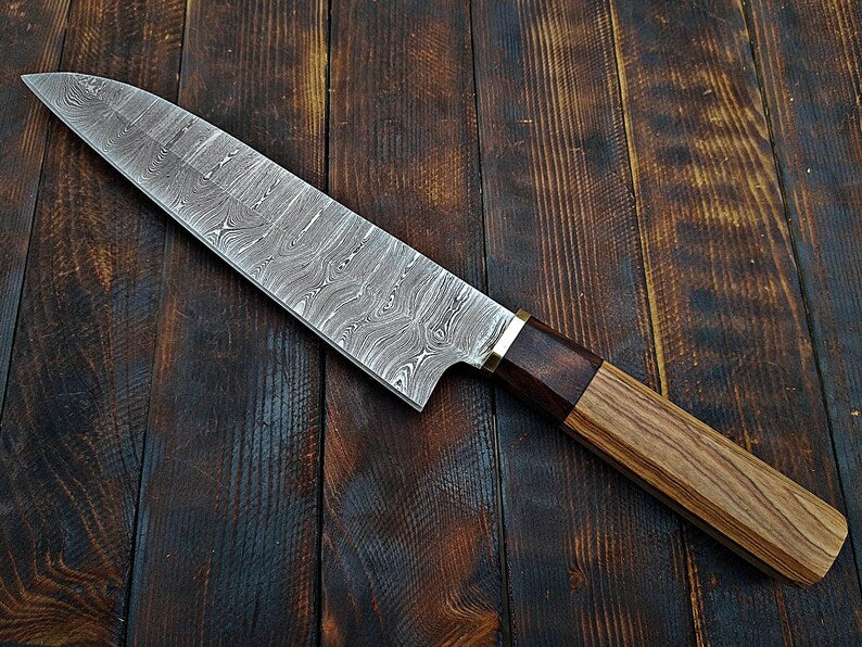 Custom handmade Damascus chef knife