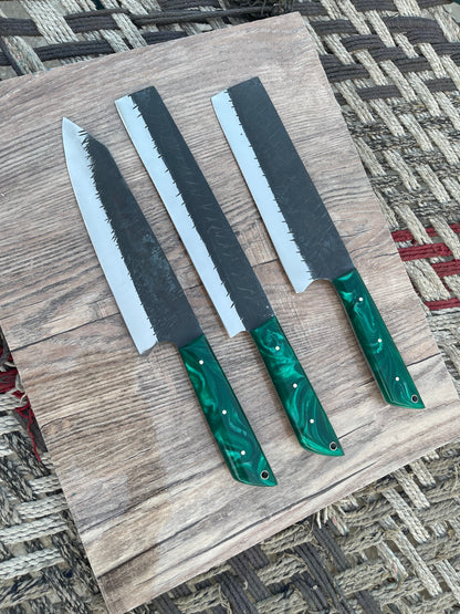 J2 steel hand forge kitchen chef knives set