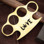 Engraved Brass Knuckle Duster with Leather Case - Perfect Gift Item