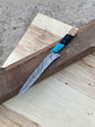 Handmade Damascus Steel Large Fillet Knife Hunting Fishing, Full Tang 13.5 inch