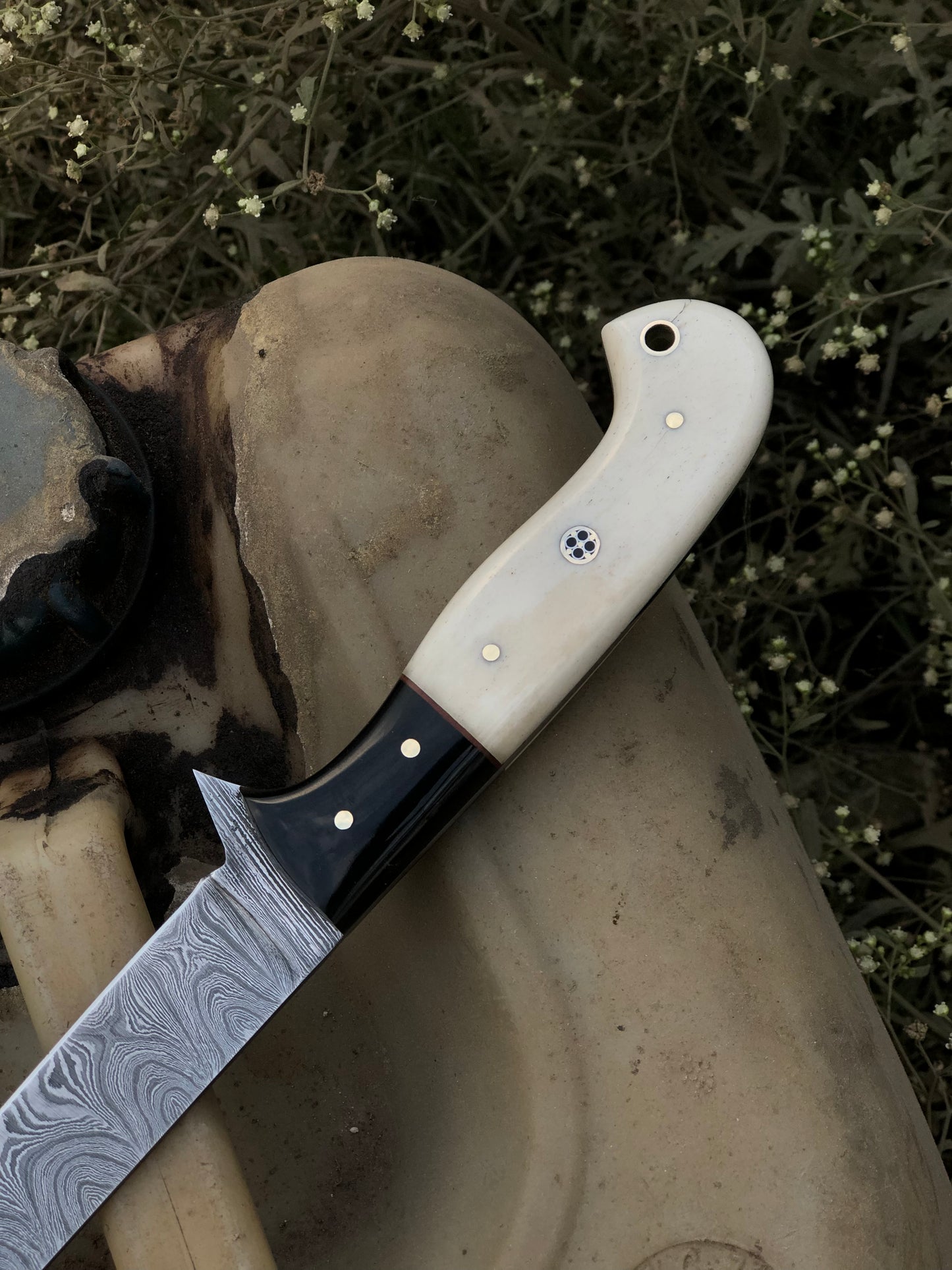 Custom Handmade Damascus Steel Fillet Knife with Wenge Wood and Bone Handle