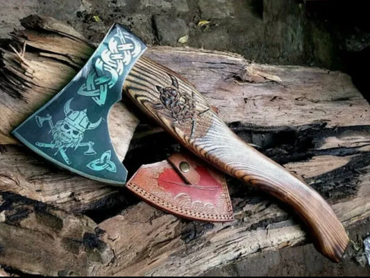 CUSTOM HANDMADE CARBON STEEL HATCHET TOMAHAWK HUNTING VIKING AXE BEAUTIFUL AXE