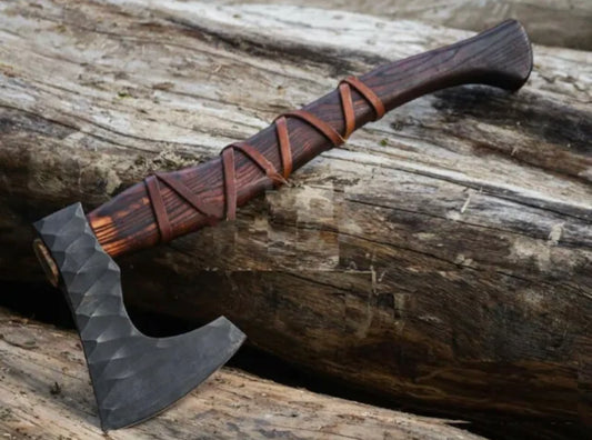 CUSTOM HANDMADE CARBON STEEL  FORGED HEAD VIKING HATCHET TOMAHAWK HUNTING AXE