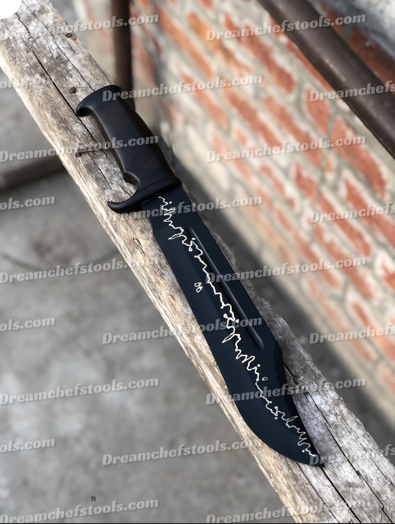 "Handmade Crocodile Dundee Bowie Knife with J2 Powder Coat Steel Blade and Rosewood Handle