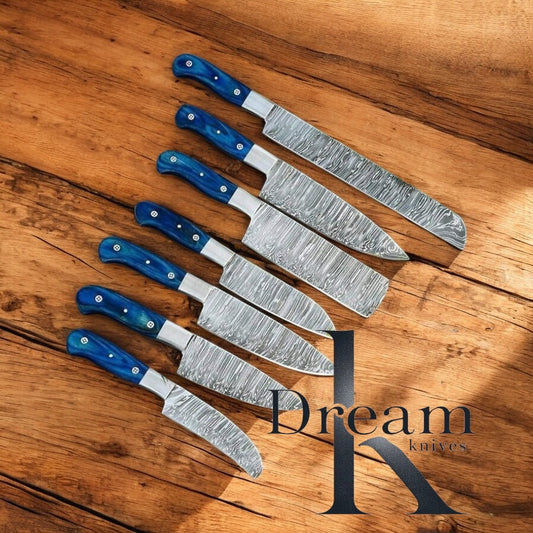 "Upgrade your kitchen with this handmade Damascus Steel Cooking Knives Set – where artistry meets precision."

