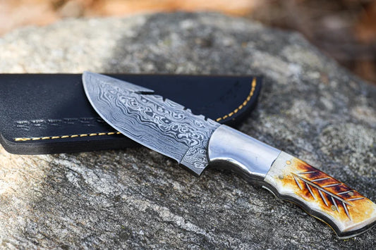 Hunting Skinner Knife Handmade Damascus Steel