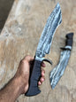 Custom handmade Damascus steel hunting Bowie knife