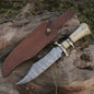 Custom handmade Damascus steel hunting Bowie knife