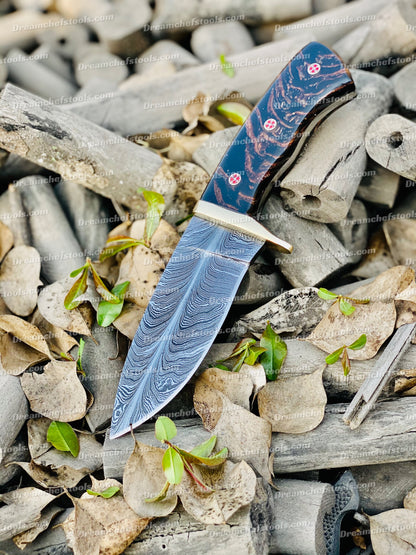 Custom handmade Damascus steel hunting knife