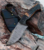 Custom handmade Damascus steel hunting knife