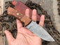 Custom handmade Damascus steel hunting knife