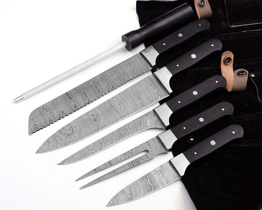 DAMASCUS KITCHEN KNIVES SET