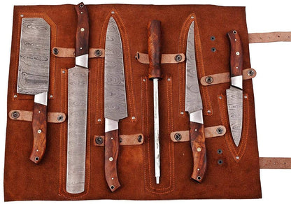 DAMASCUS KITCHEN KNIVES SET