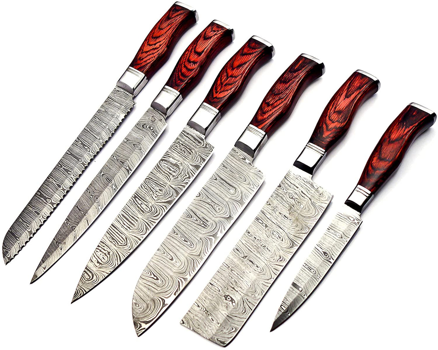 DAMASCUS KITCHEN KNIVES SET