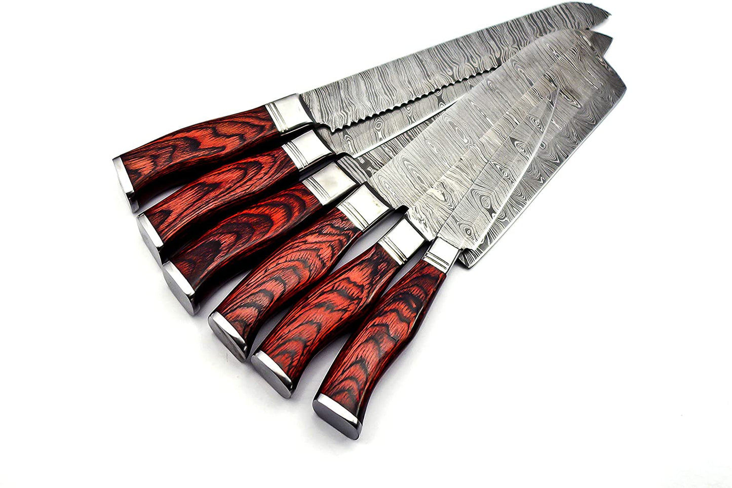 DAMASCUS KITCHEN KNIVES SET