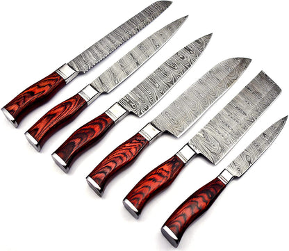 DAMASCUS KITCHEN KNIVES SET