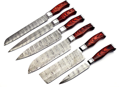 DAMASCUS KITCHEN KNIVES SET