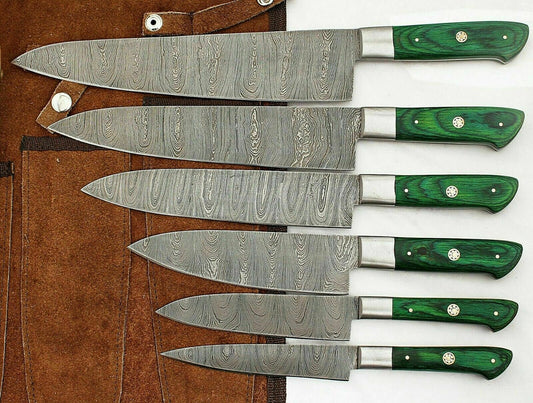 DAMASCUS KITCHEN KNIVES SET