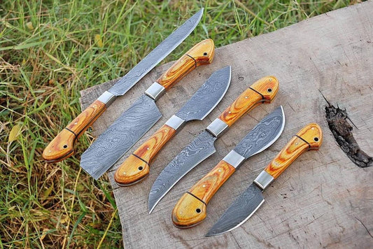 DAMASCUS OUTDOOR KITCHEN KNIVES SET