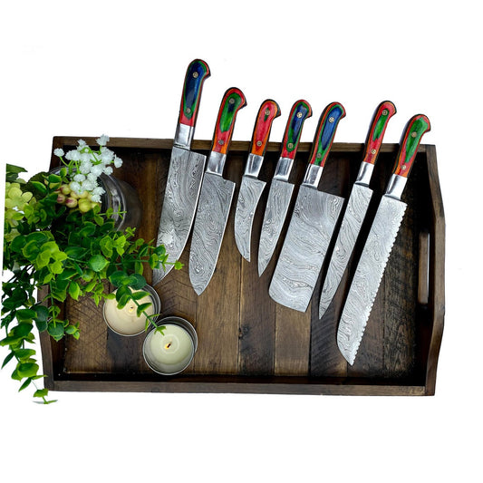 DAMASCUS KITCHEN KNIVES SET