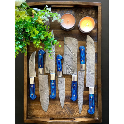 DAMASCUS KITCHEN KNIVES SET