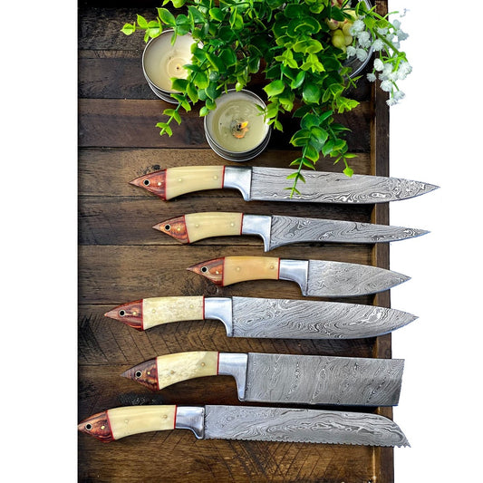 DAMASCUS KITCHEN KNIVES SET