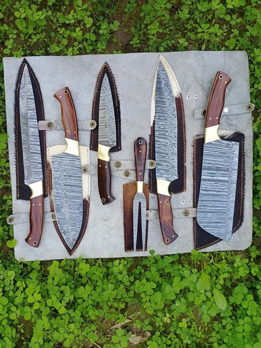 CUSTOM HANDMADE DAMASCUS CHEF SET