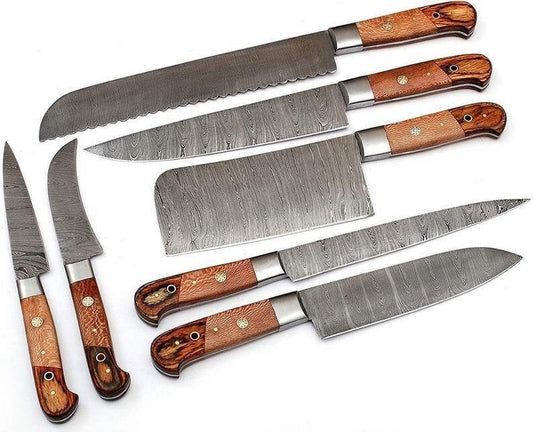 DAMASCUS KITCHEN KNIVES SET