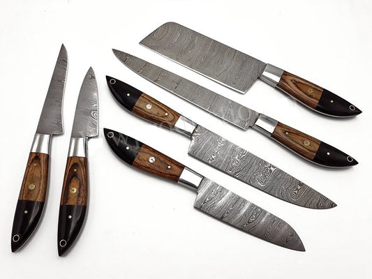 DAMASCUS KITCHEN KNIVES SET