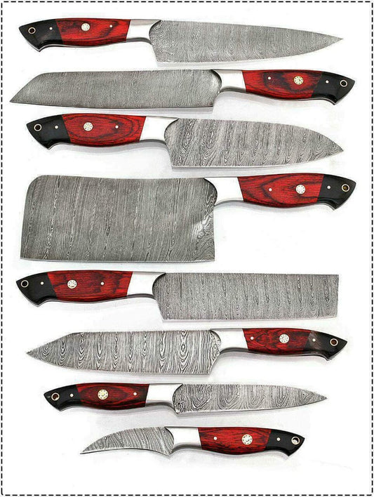 DAMASCUS KITCHEN KNIVES SET