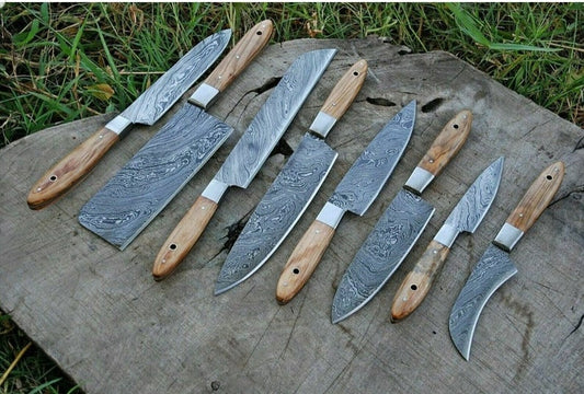 DAMASCUS KITCHEN KNIVES SET